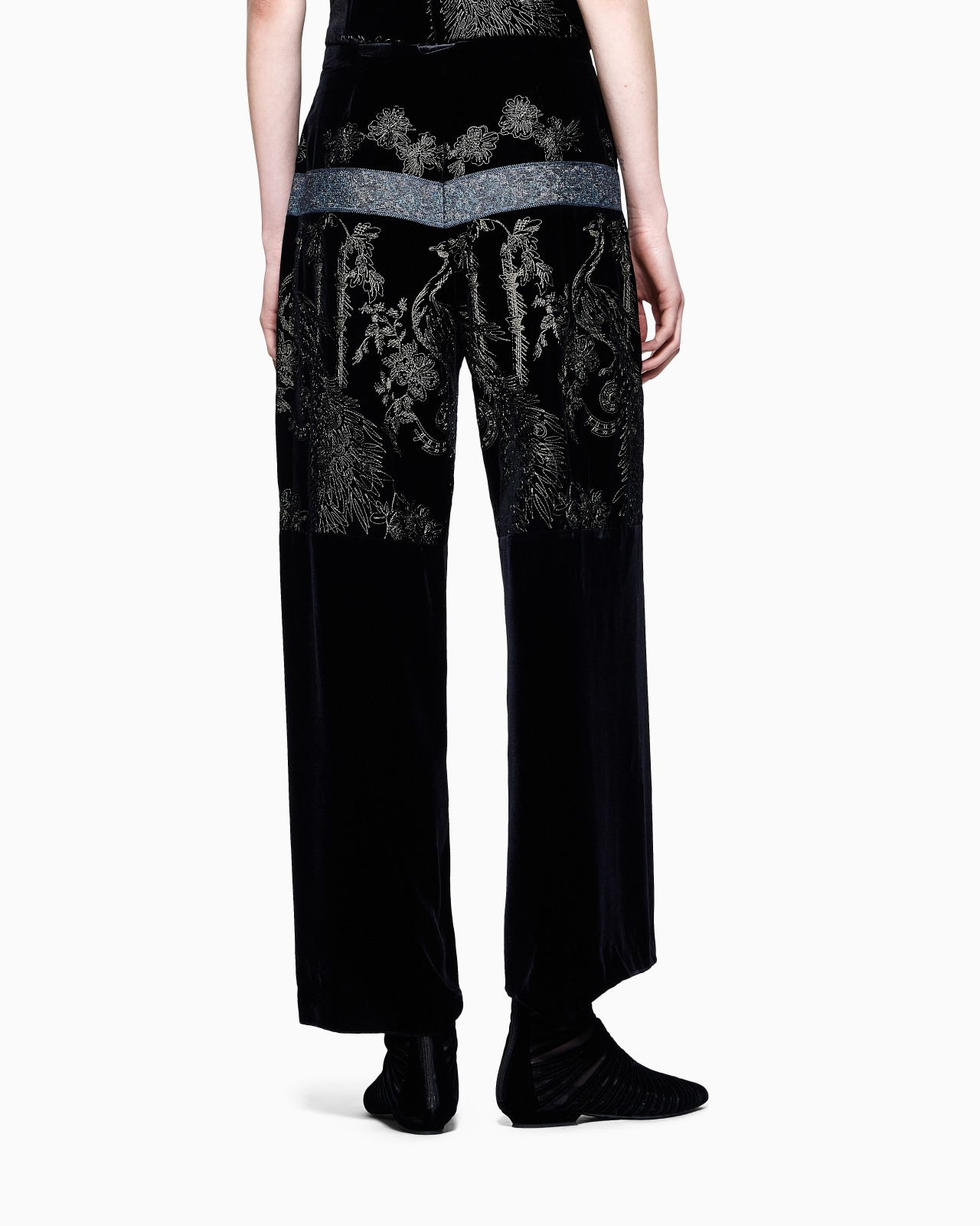 EMBROIDERED VELVET TROUSERS - 3