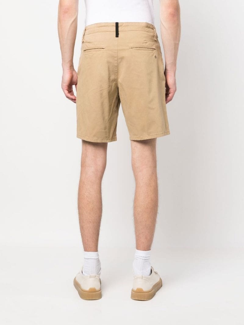 straight-leg cotton shorts - 4