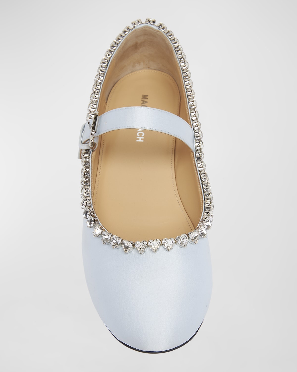 Audrey Leather Crystal Mary Jane Ballerina Flats - 5