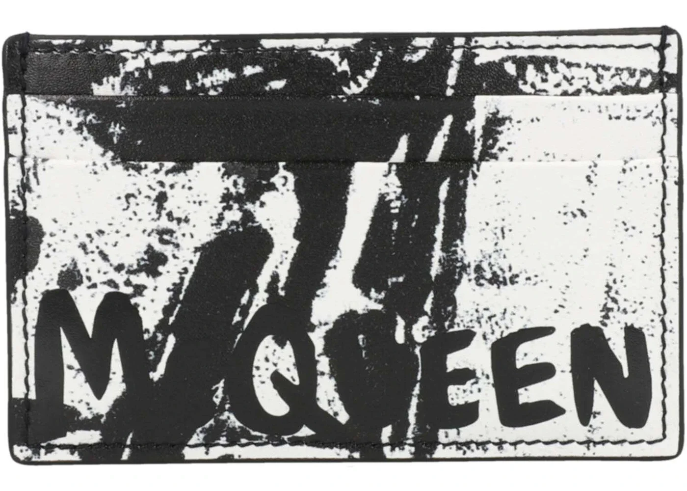 Alexander McQueen Graffiti Logo Card Holder Black/White - 1