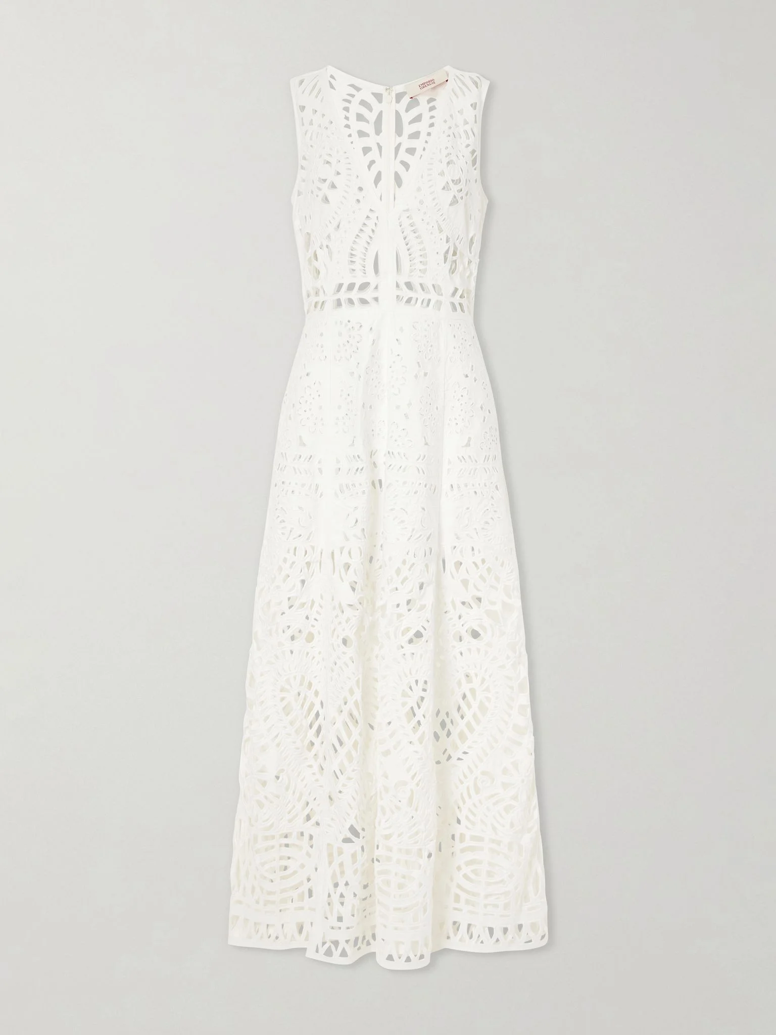 Vivienne Brisé cut-out cotton midi dress White - 1