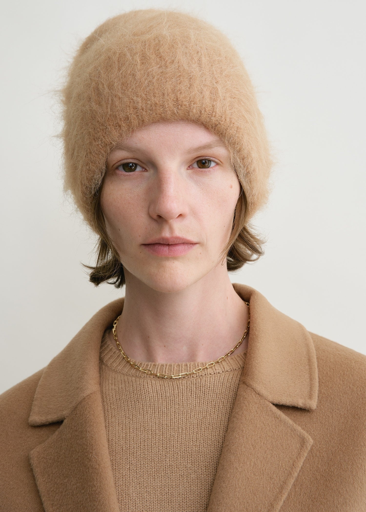 Alpaca knit beanie camel melange - 3