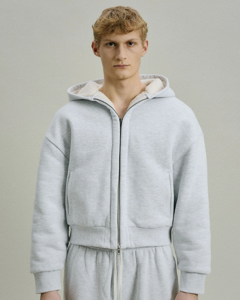 entire studios SHERPA HOOD HEATHER GREY outlook