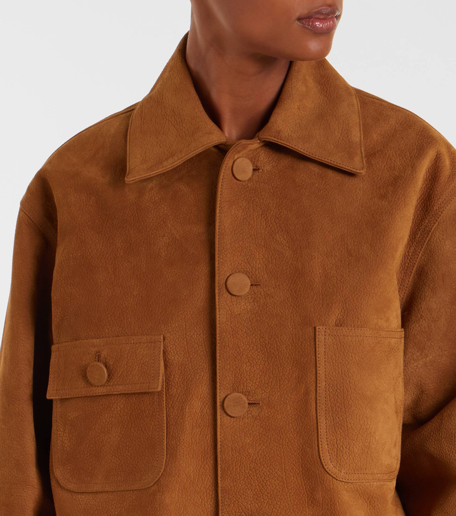 Oversized leather jacket - 7