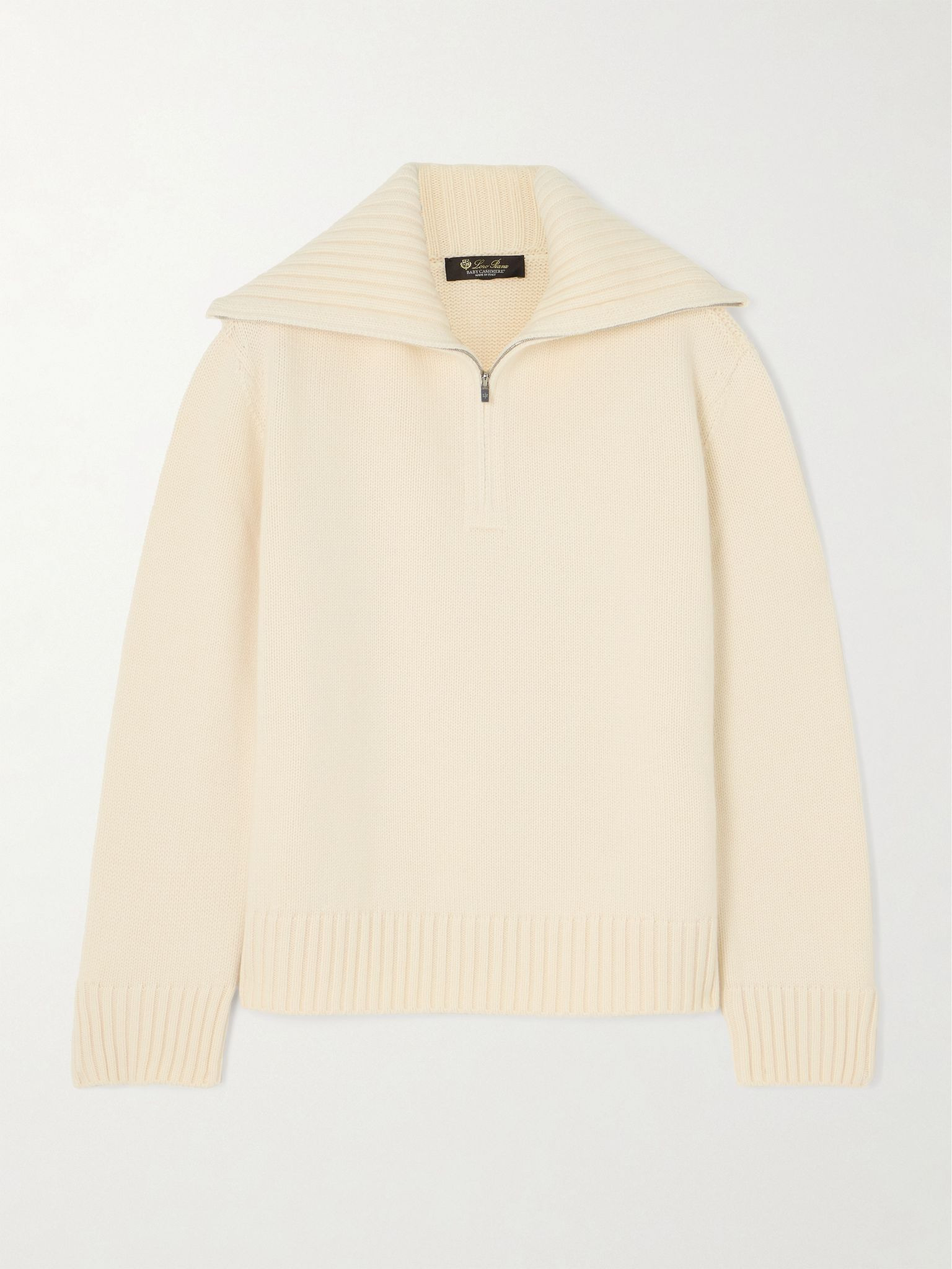 Cashmere half-zip sweater Cream - 1
