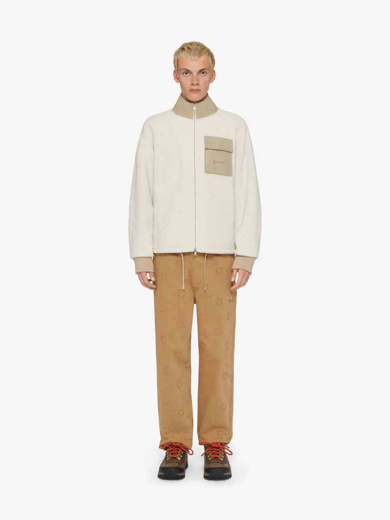 ZIPPED SWEATSHIRT IN FLEECE AND LEATHER 4