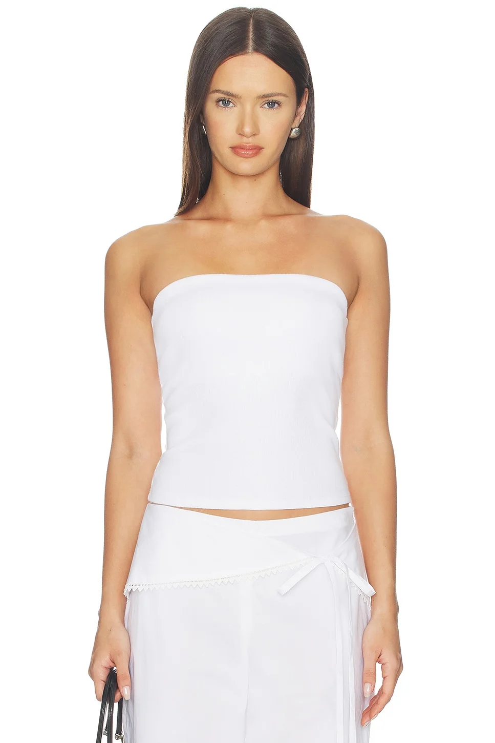 Cotton Rib Bandeau Top - 1