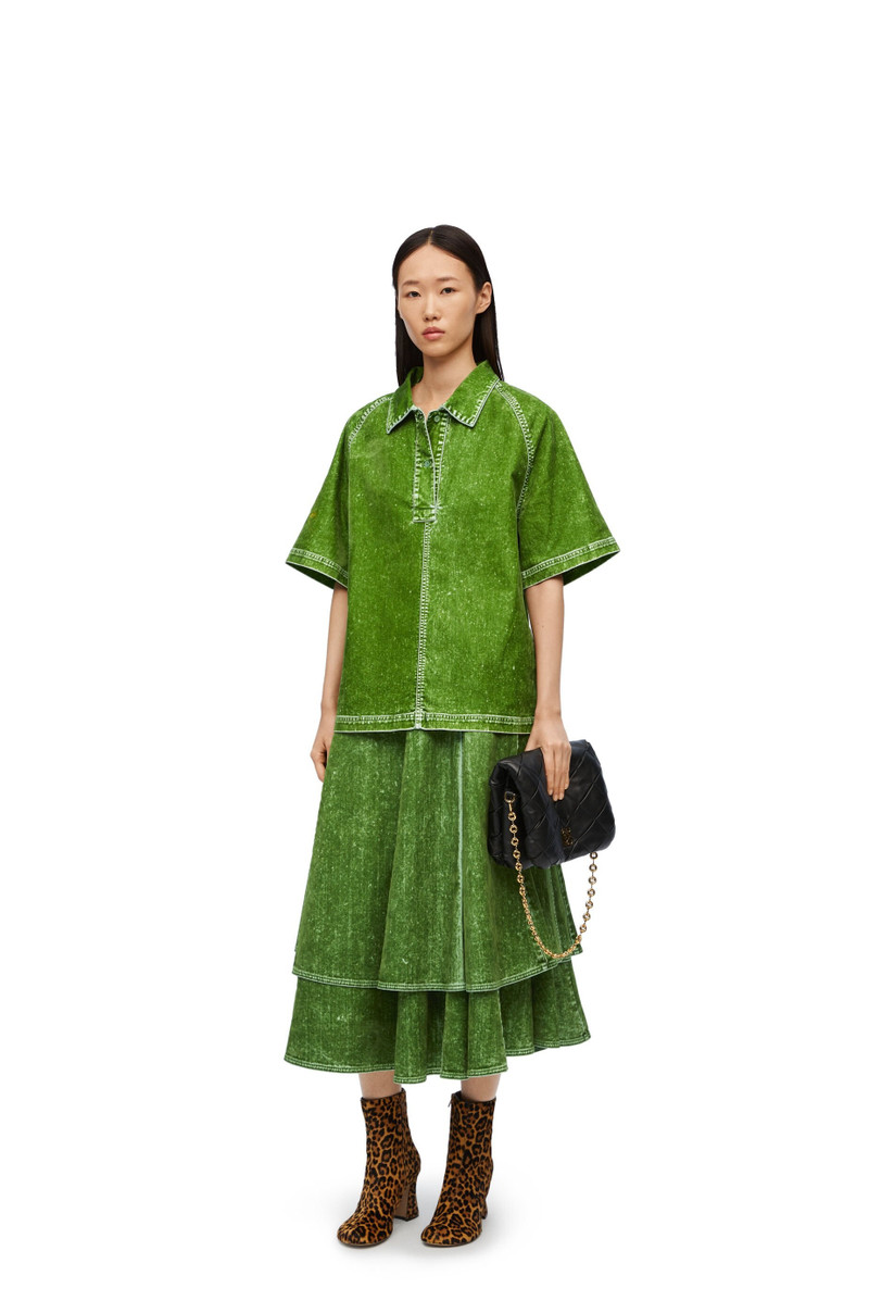 Loewe Double layer skirt in denim outlook