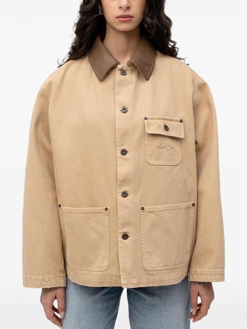 HUGO Flimane chest-pocket contrast-collar jacket outlook