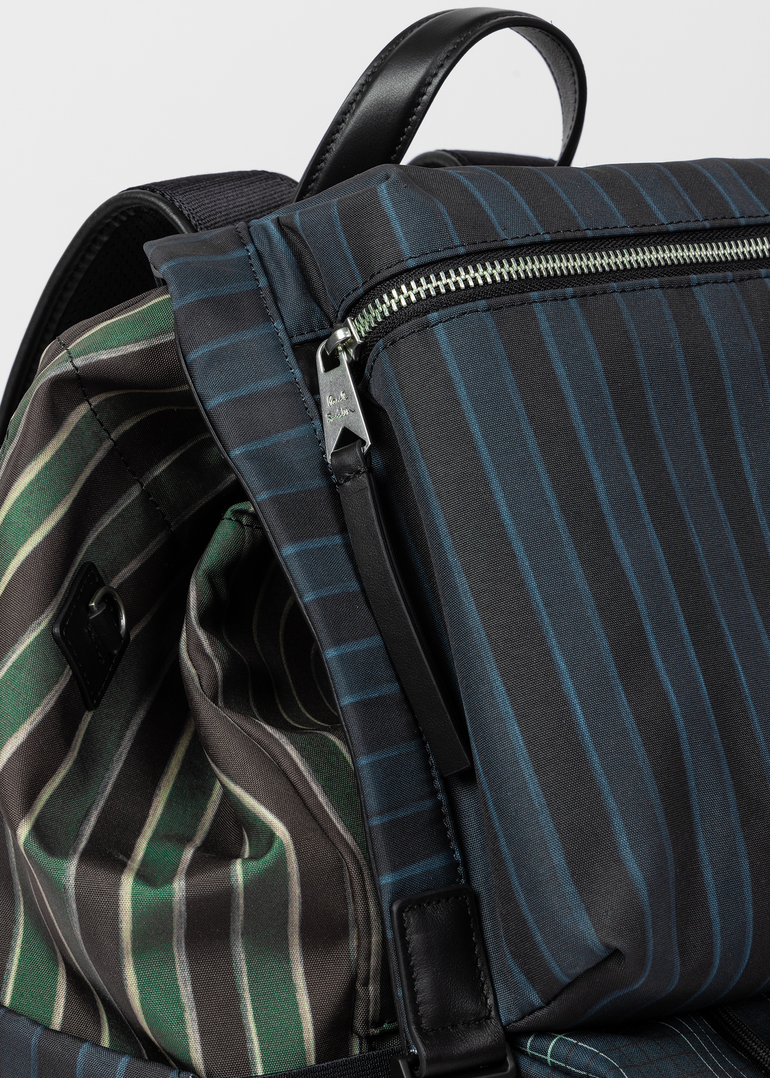 Multicolour Mixed Check and Stripe Backpack - 7