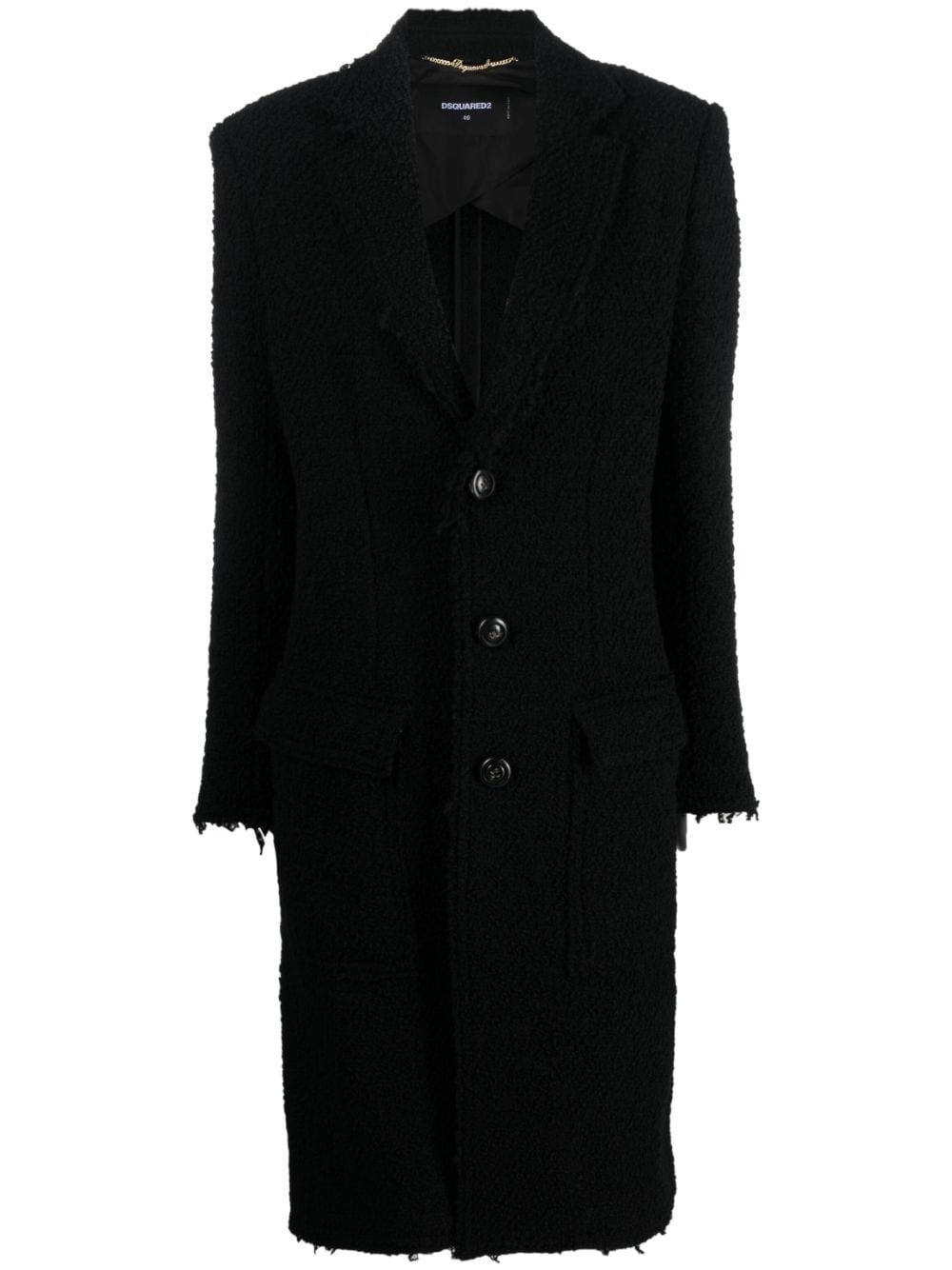 single-breasted bouclé coat - 1