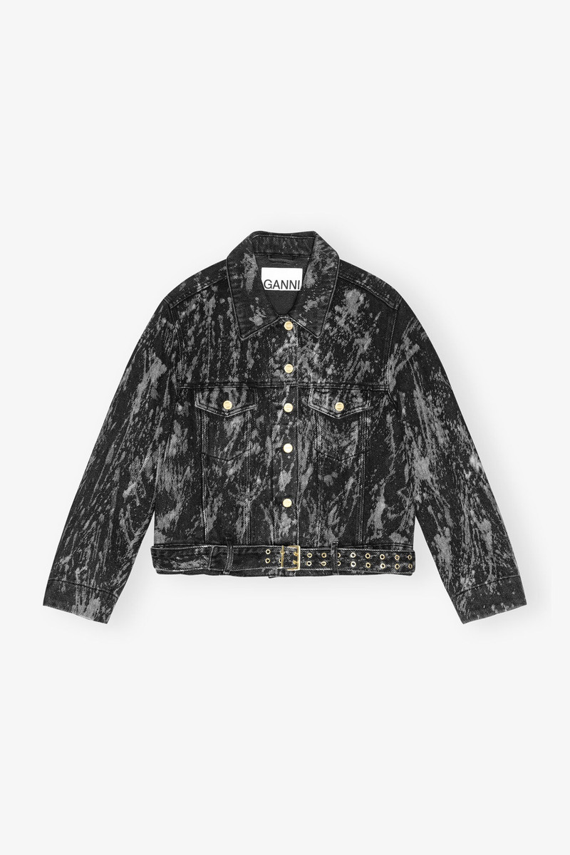 블랙 HEAVY 데님 BELTED JACKET - 1