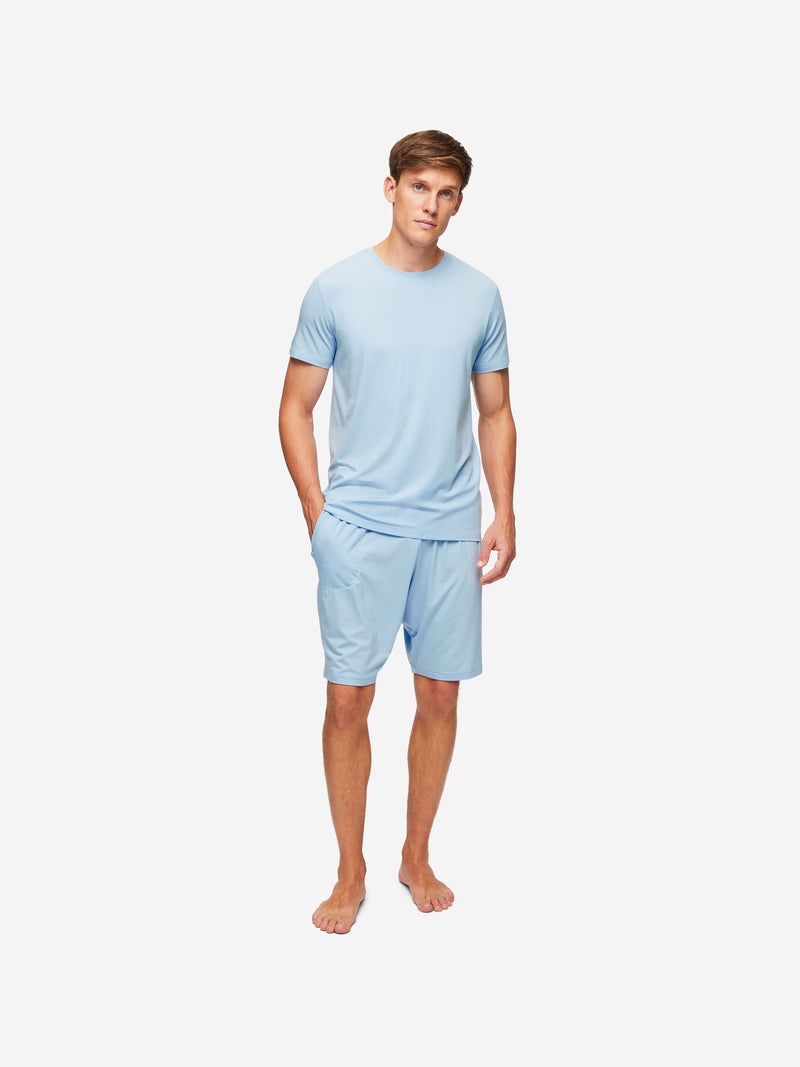 Men's Lounge Shorts Basel Micro Modal Stretch Sky - 3