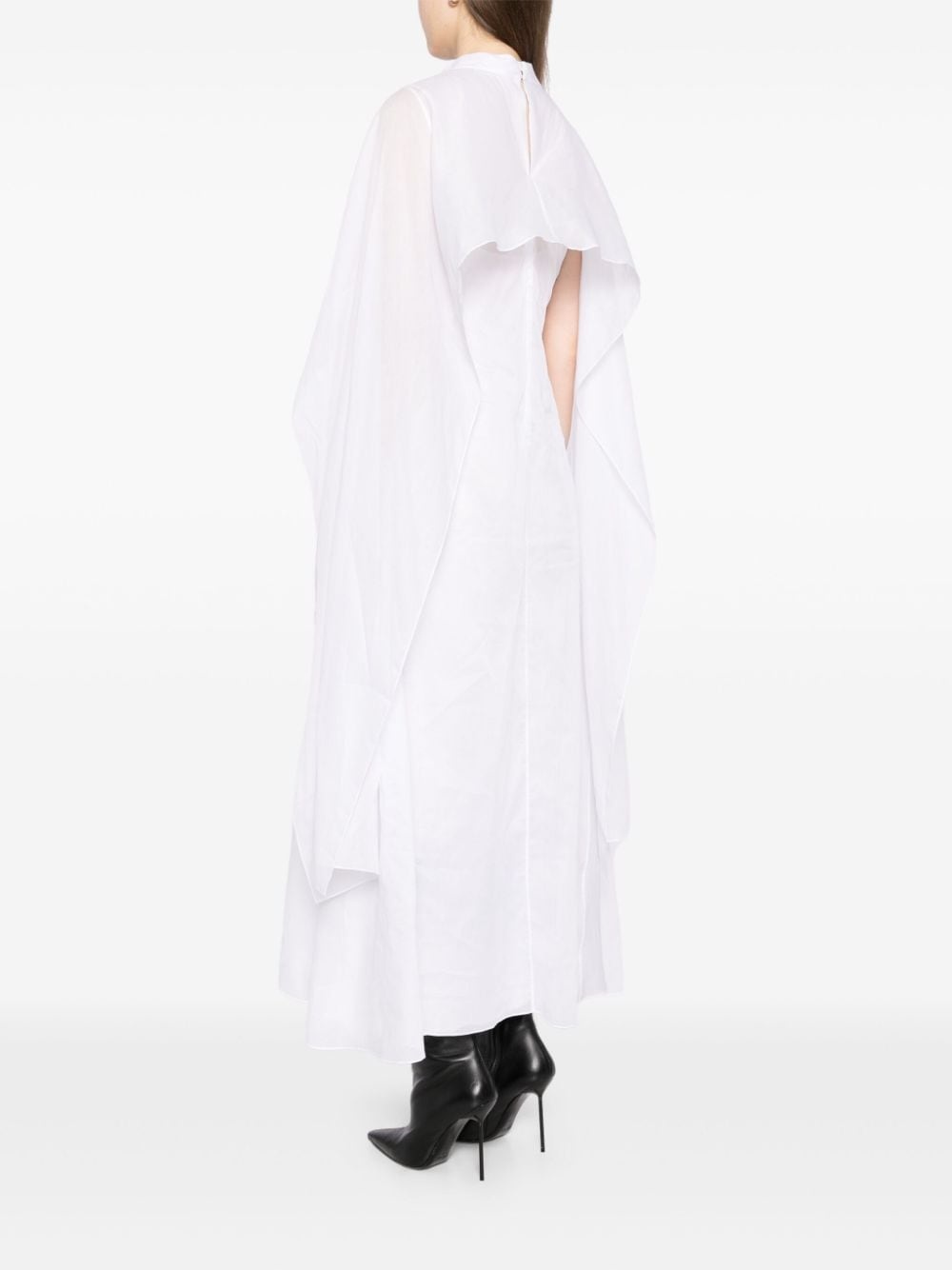 cape-embellished midi dress - 4