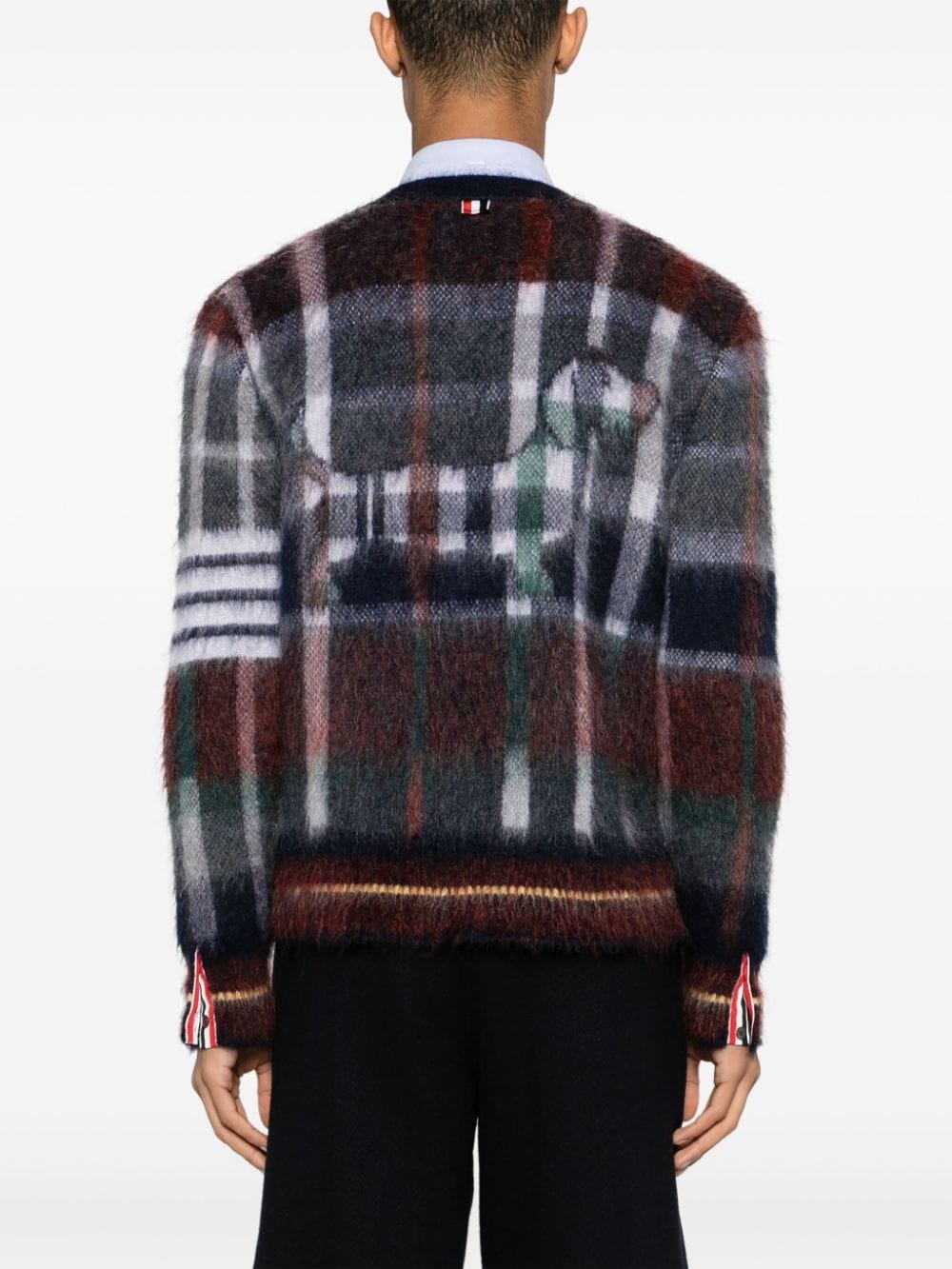 Hector-tartan brushed-effect cardigan - 4
