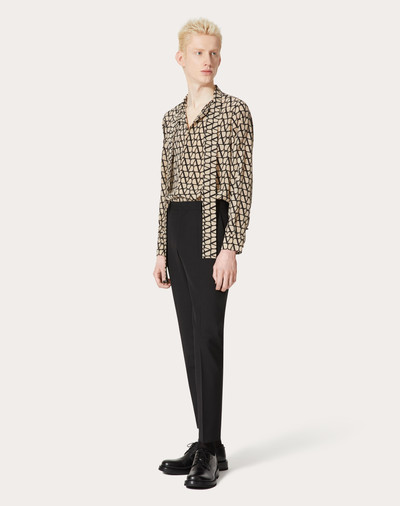 Valentino SILK SHIRT WITH NECK TIE AND ALL-OVER TOILE ICONOGRAPHE PRINT outlook