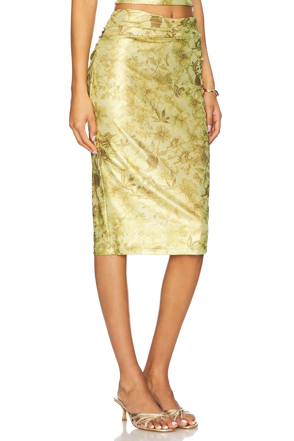 Printed Lame Midi Skirt - 2
