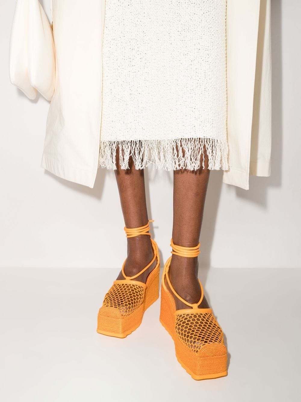 net-panel 90mm wedge sandals - 3