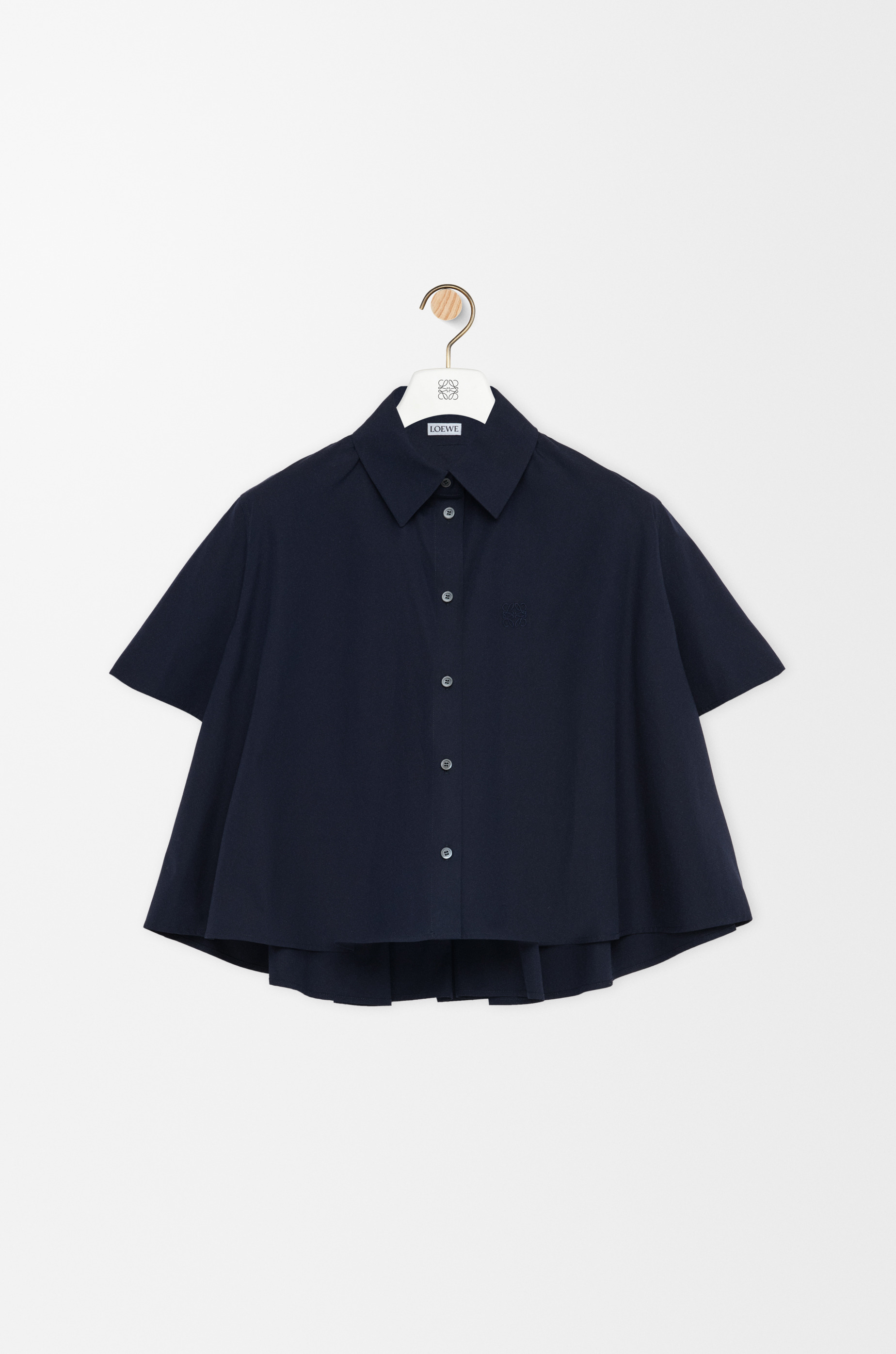 Short sleeve trapeze shirt in cotton - 1