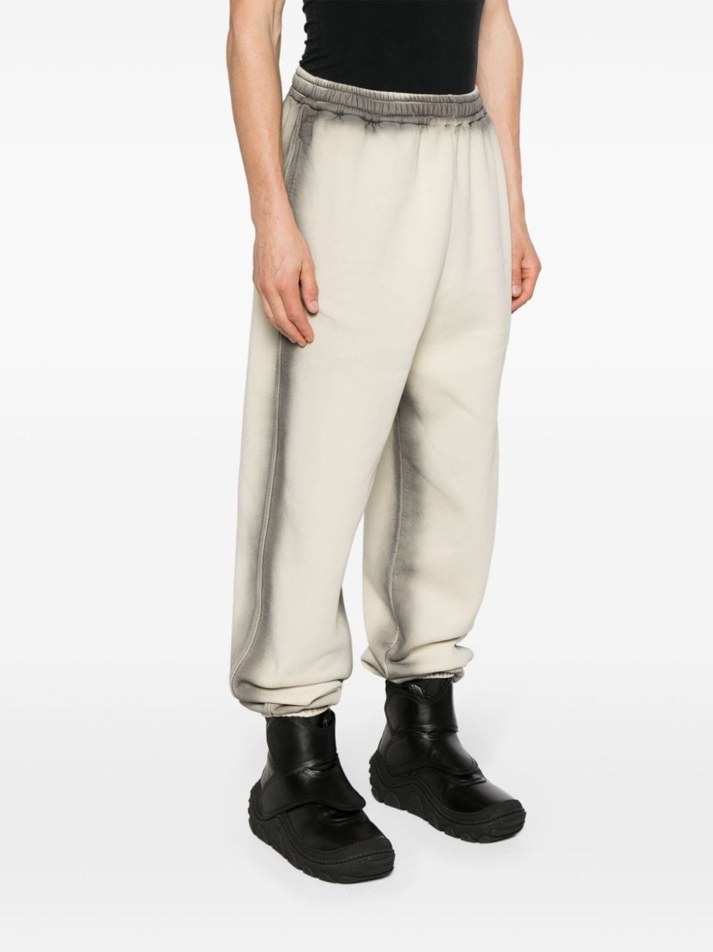 faded cotton track pants - 4