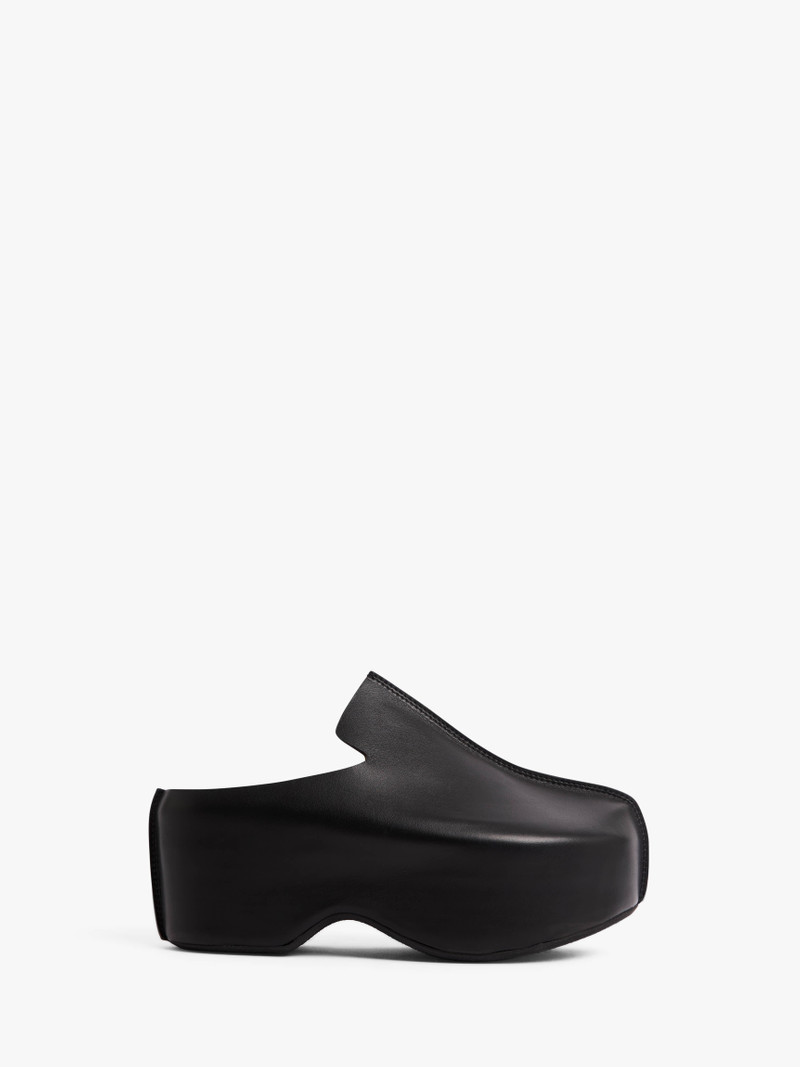 PLATFORM CLOG - HEELED LEATHER MULES - 1