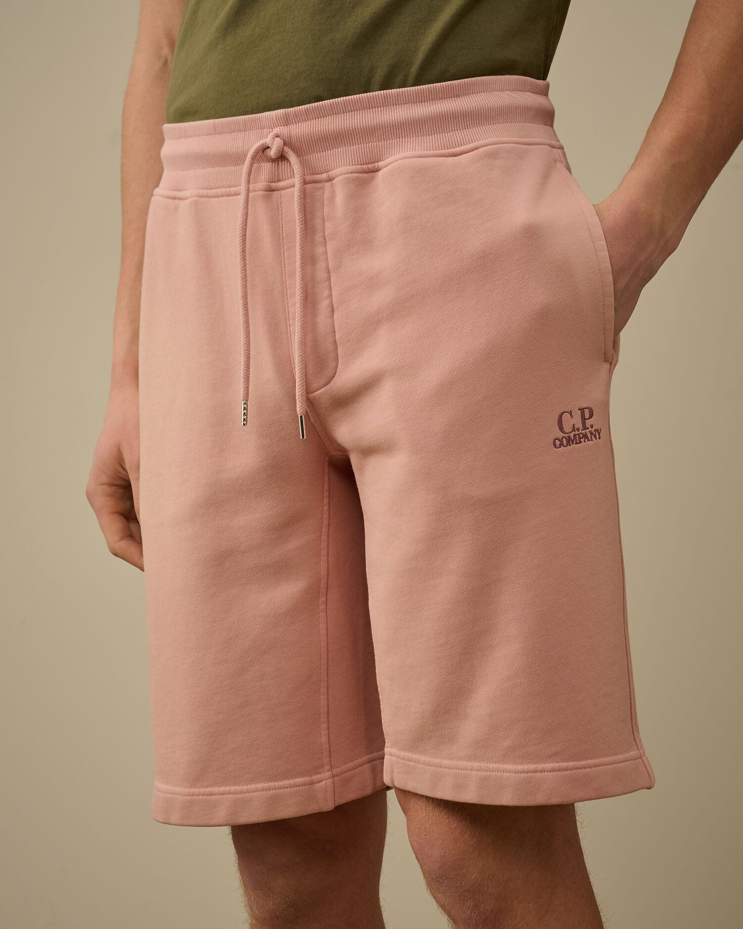Cotton Diagonal Fleece Logo Shorts - 5