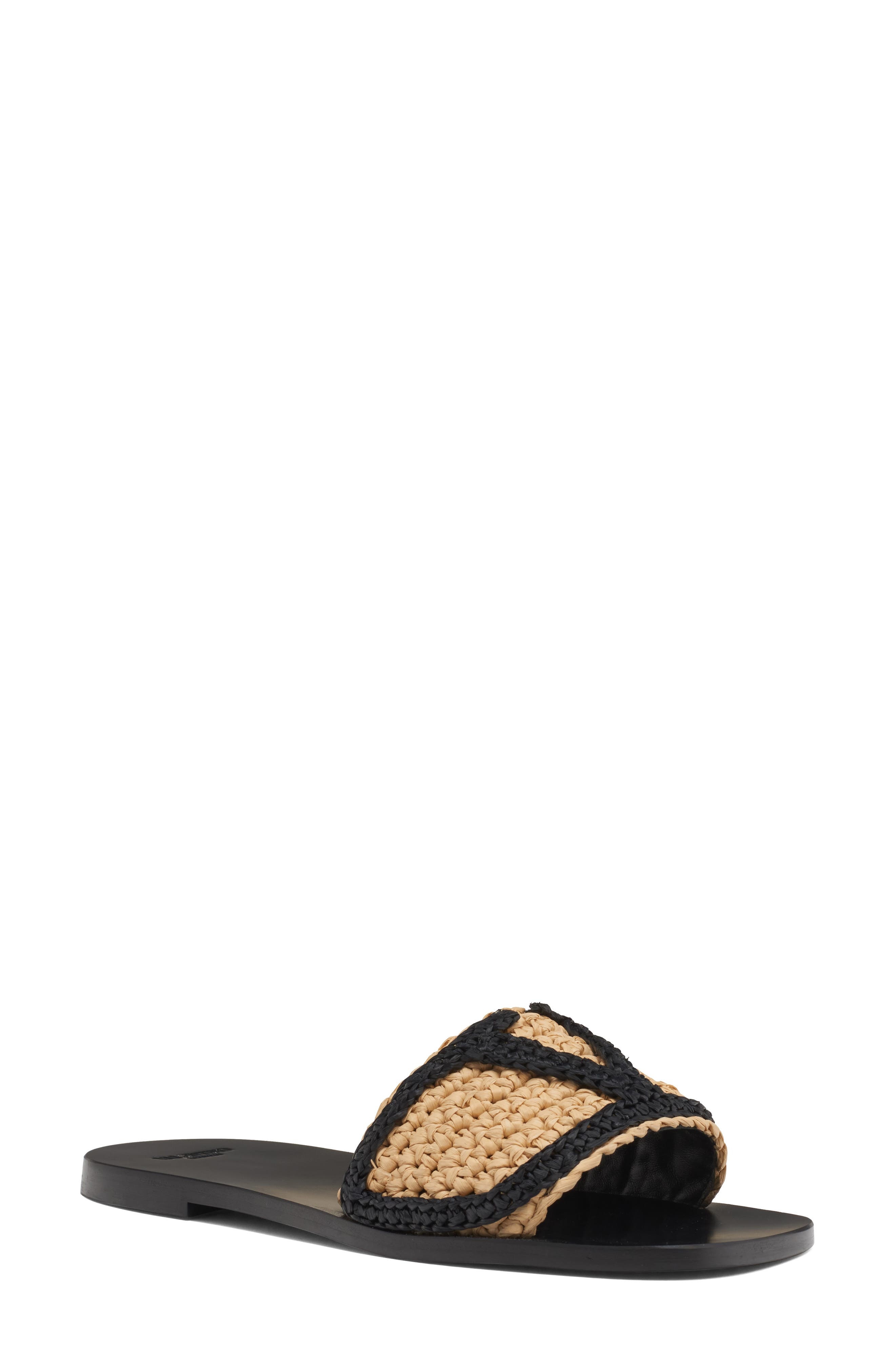 Valentino Garavani Viva Superstar Slide Sandal in Natural/Black at Nordstrom - 1