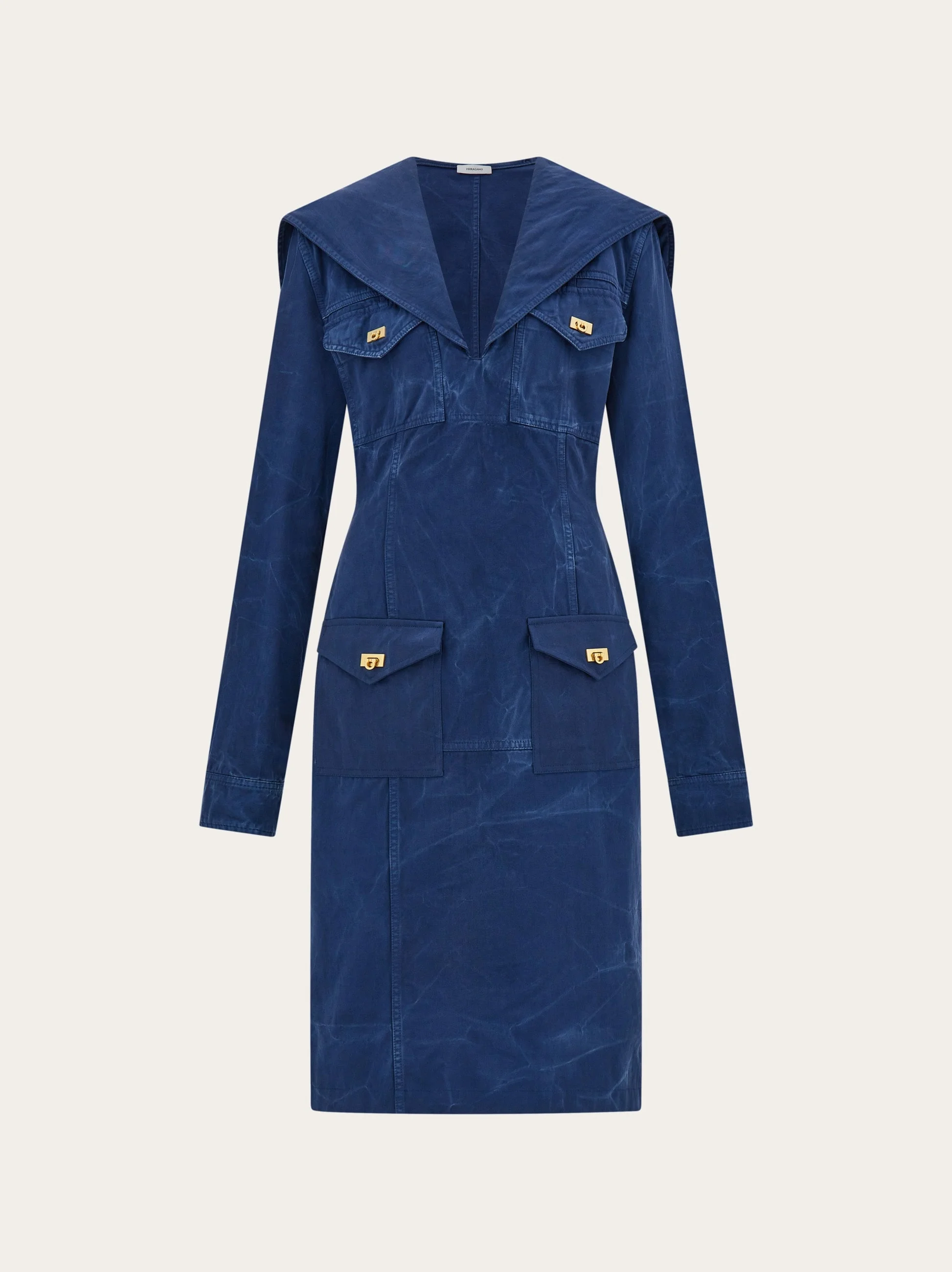Washed gabardine dress - 1