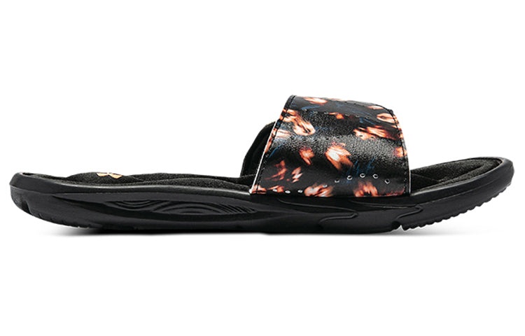 (WMNS) Under Armour Ignite 6 Graphic Strap Slide 'Black Afterglow' 3024453-006 - 3