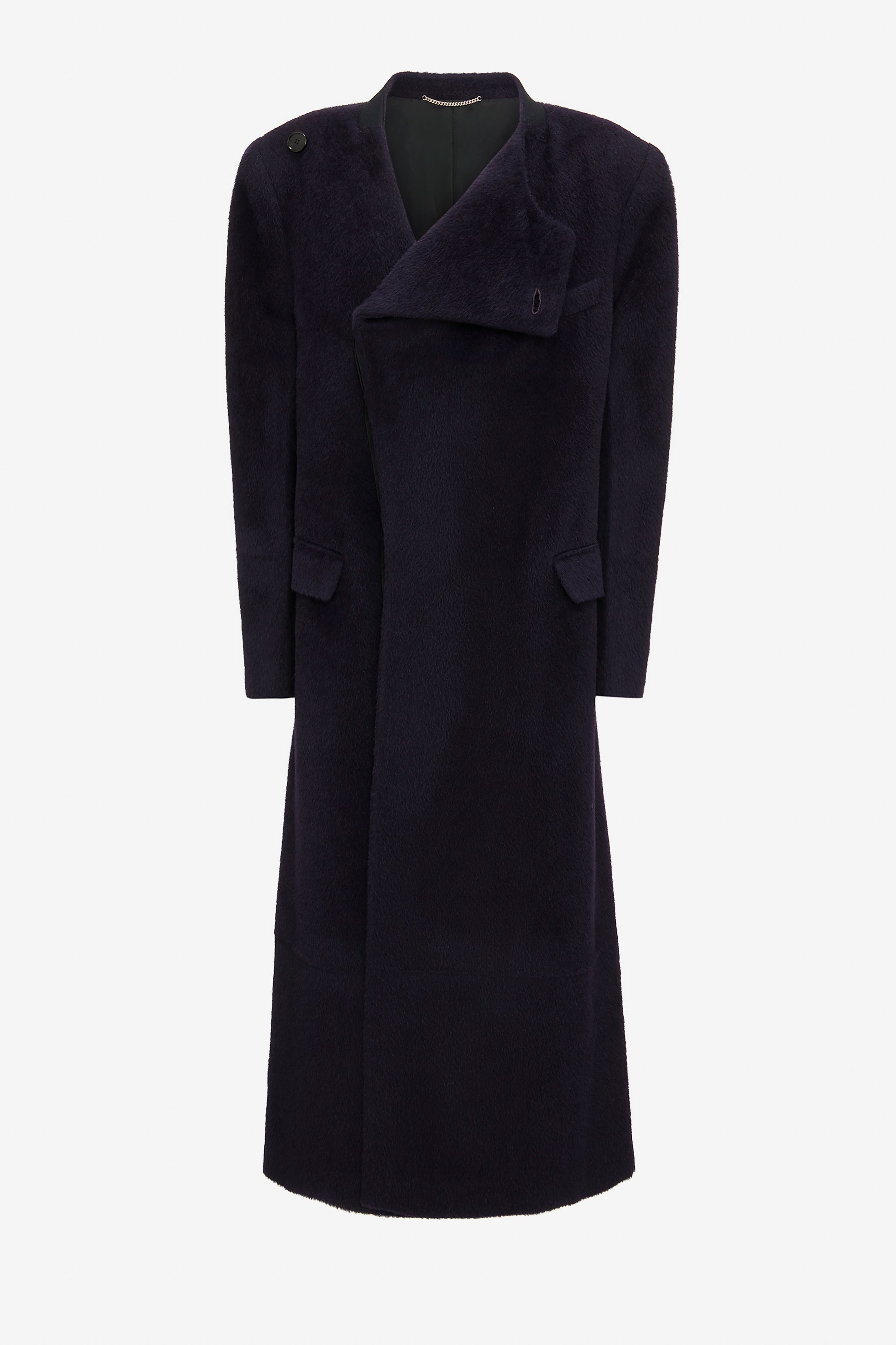 Wrap Front Coat In Blackberry - 1