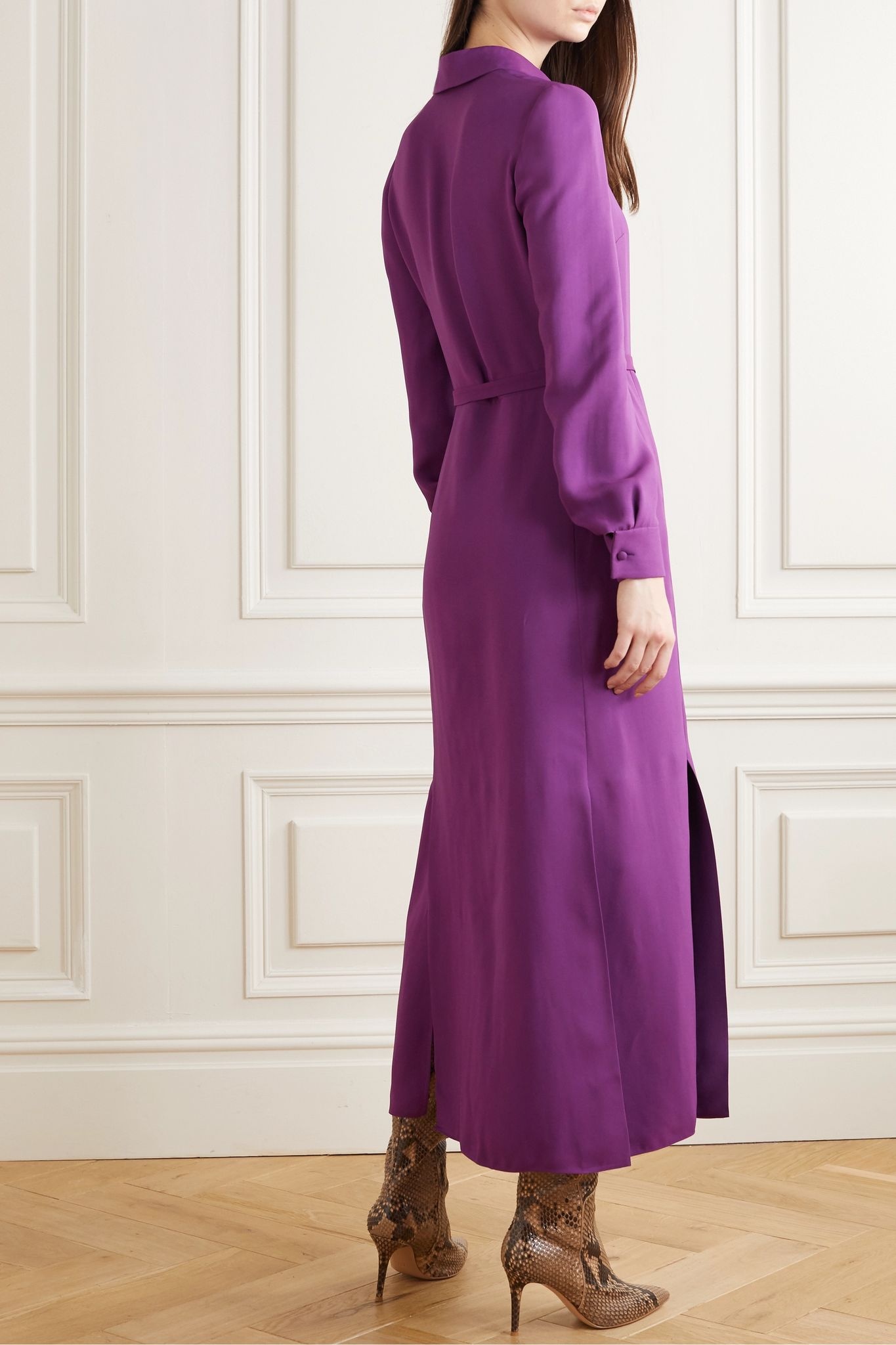 Belted crepe maxi dress - 4