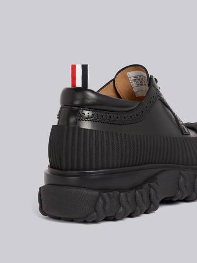 Thom Browne Black Calf Leather Rubber Sole Longwing Duck Shoe outlook