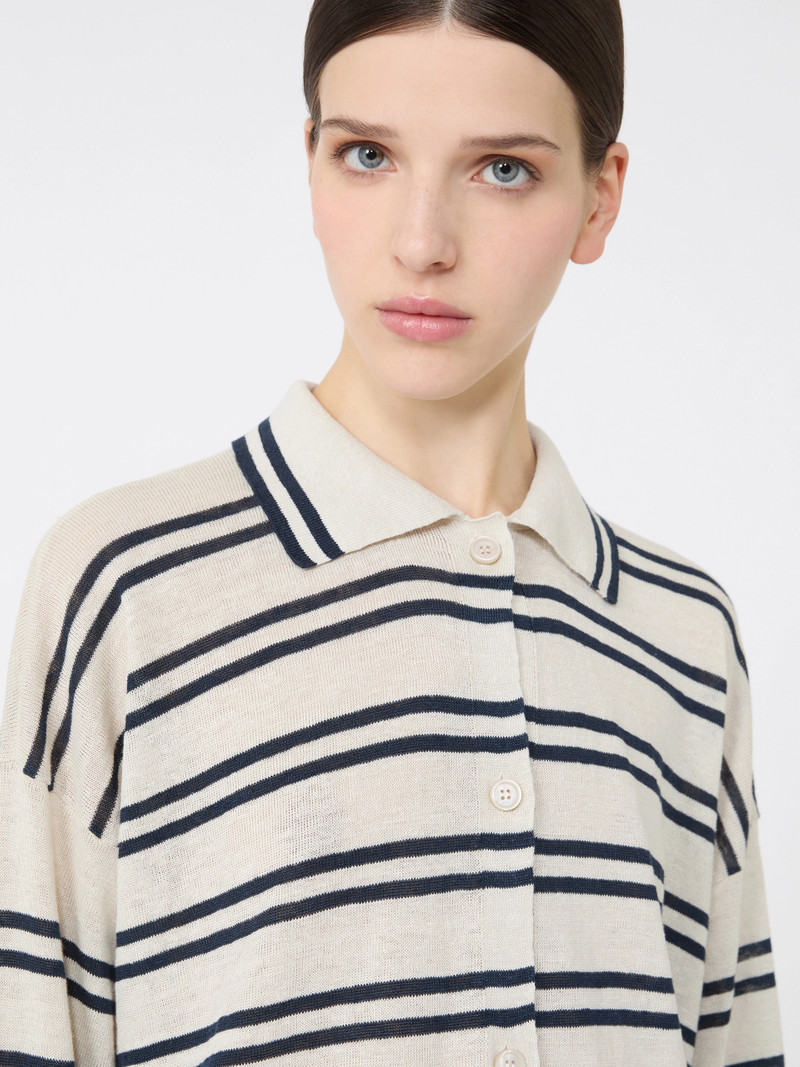 ORIGINE Linen yarn cardigan - WHITE 5