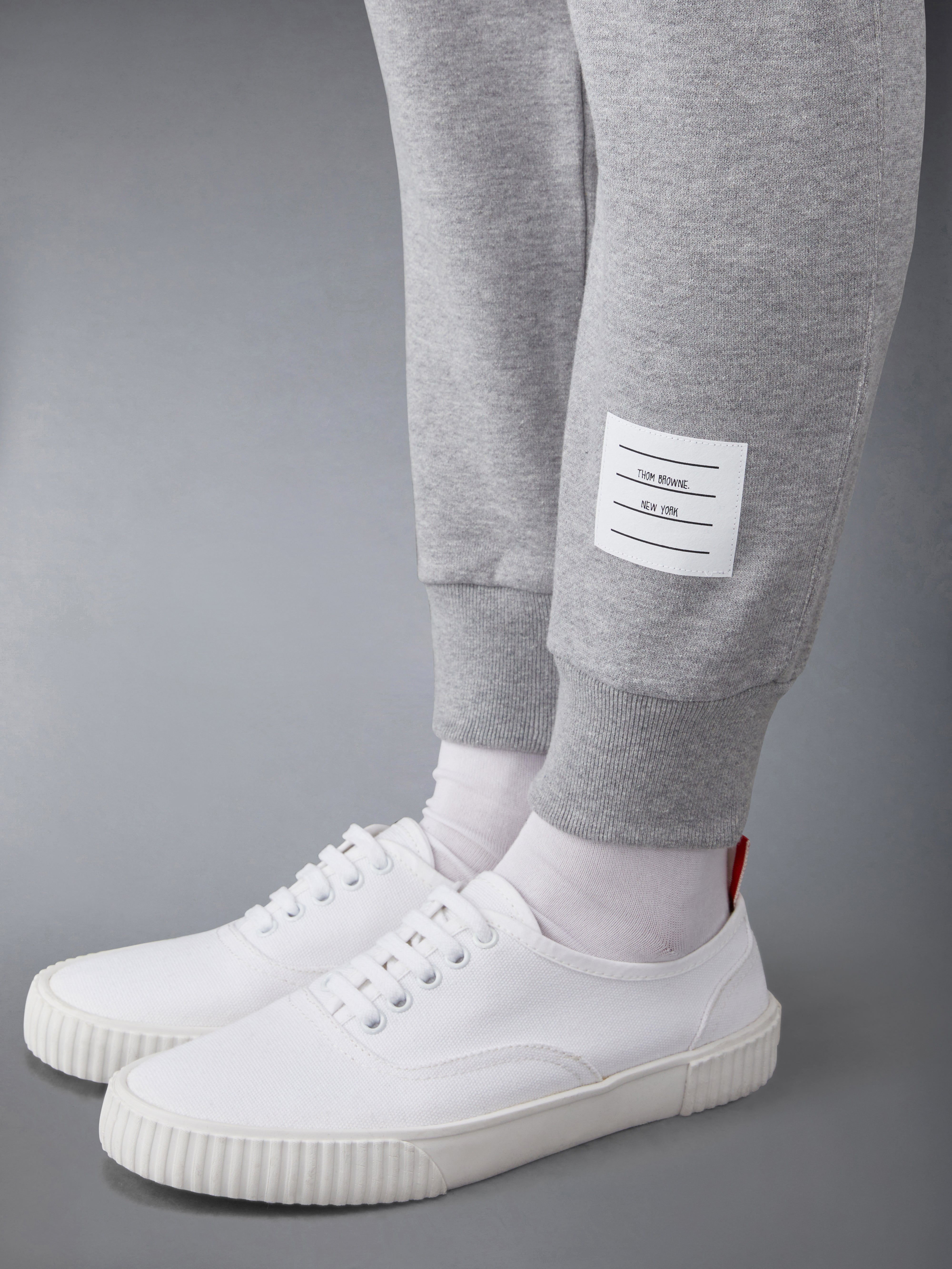 Light Grey Cotton Loopback Knit Engineered 4-bar Stripe Classic Sweatpant - 5