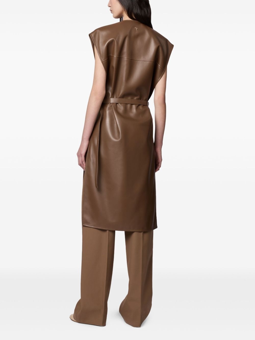leather midi dress - 3