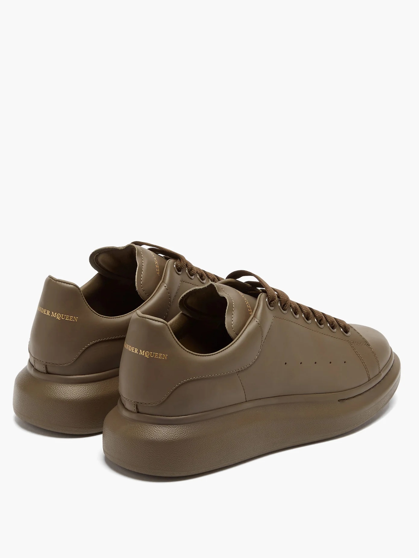 Raised-sole low-top leather trainers - 4