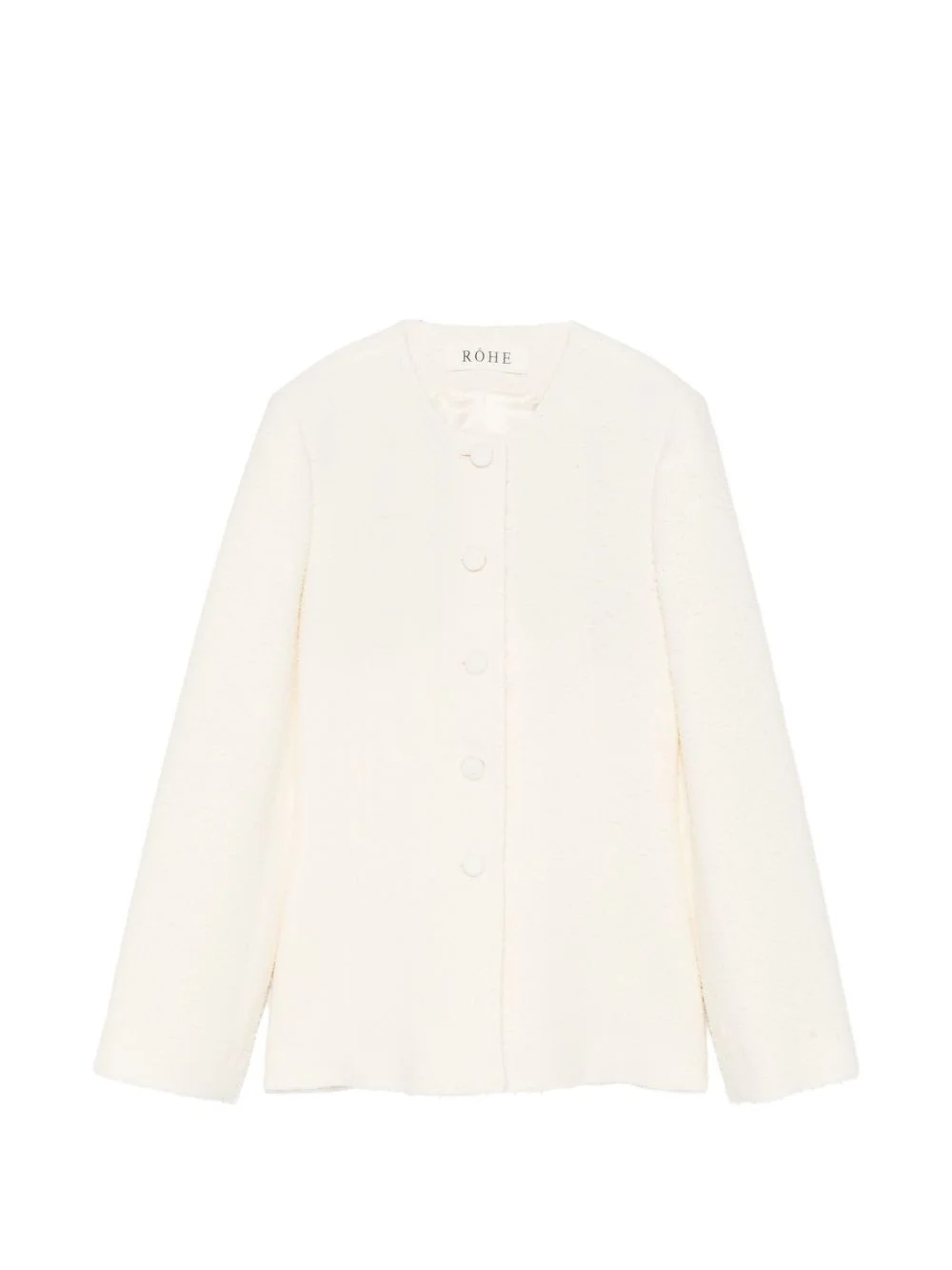 bouclé-texture single-breasted jacket - 1
