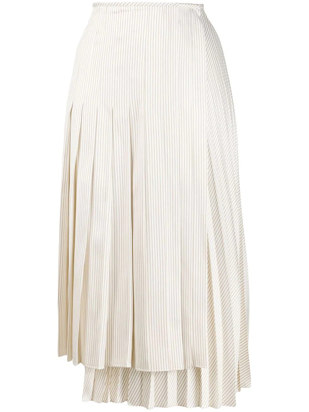 pleated striped skirt - 1