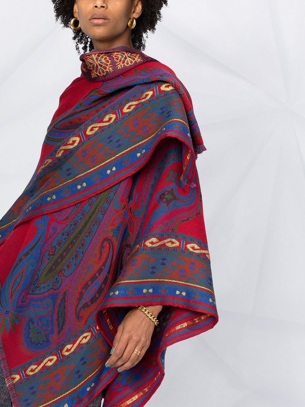 jacquard print cape - 5