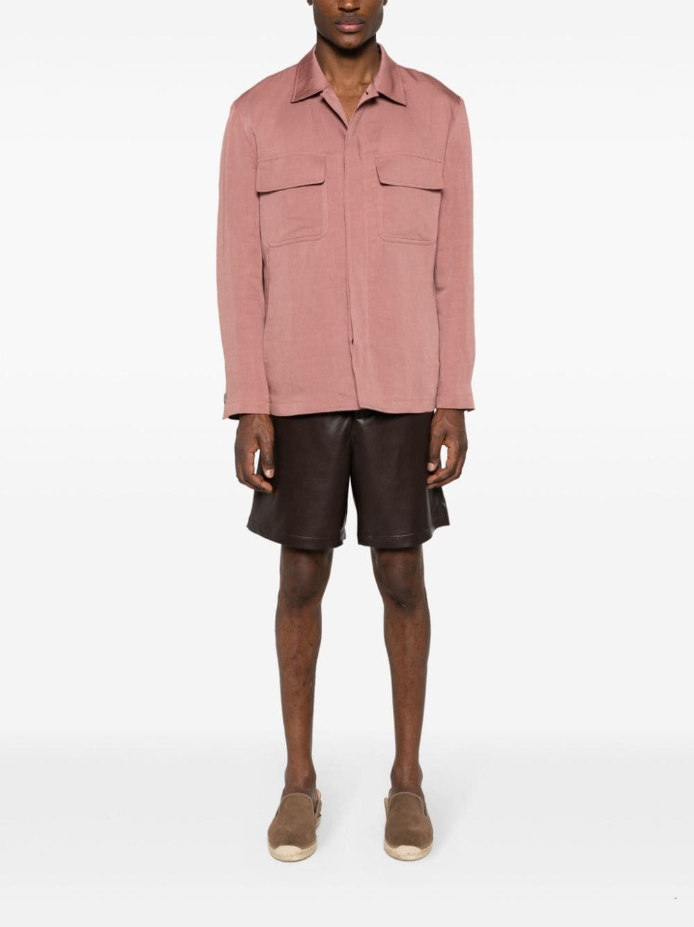 spread-collar shirt jacket - 2