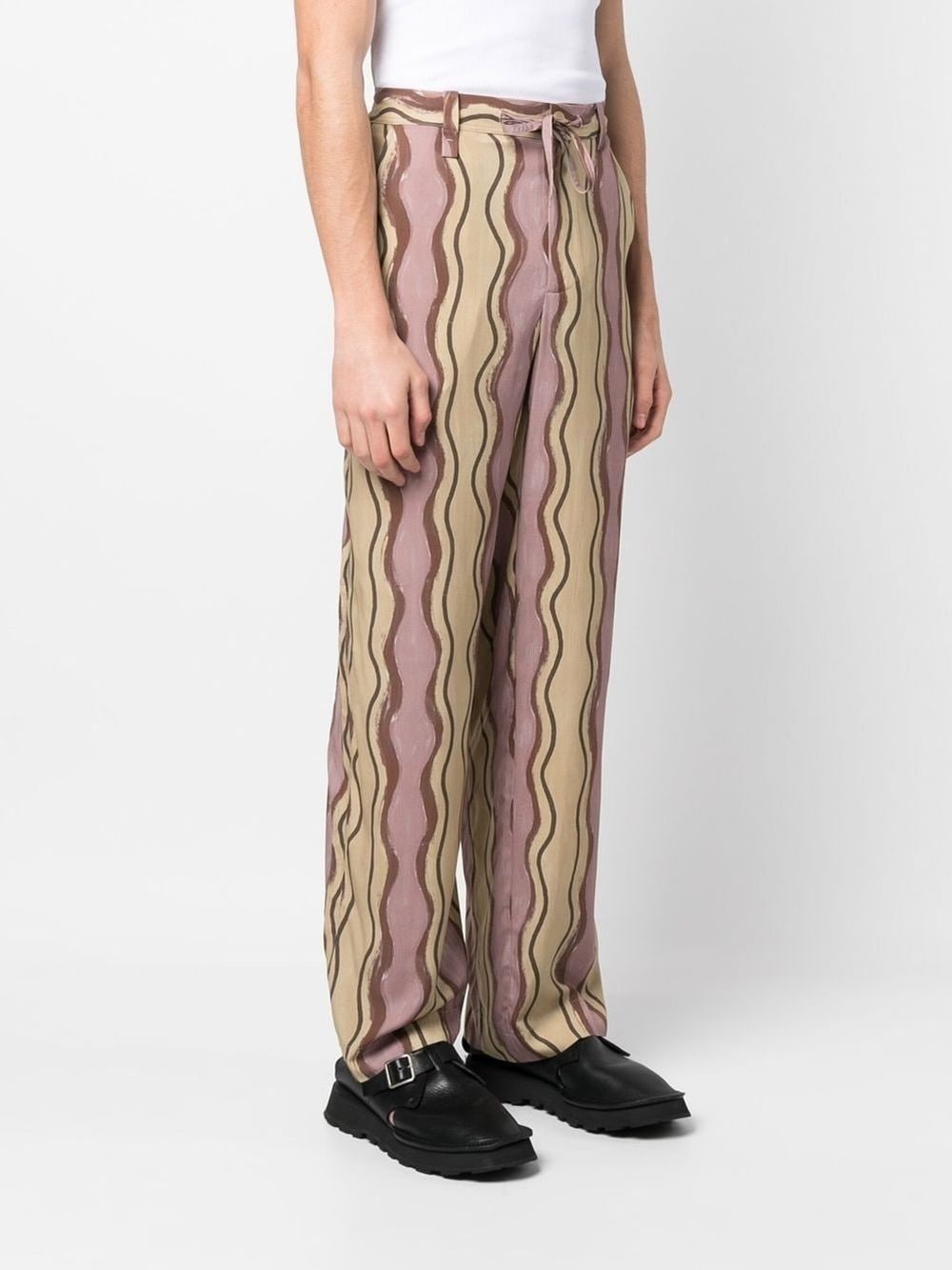 striped wide-leg trousers - 3