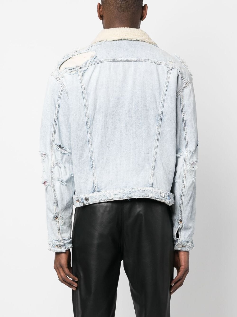 distressed denim jacket - 4