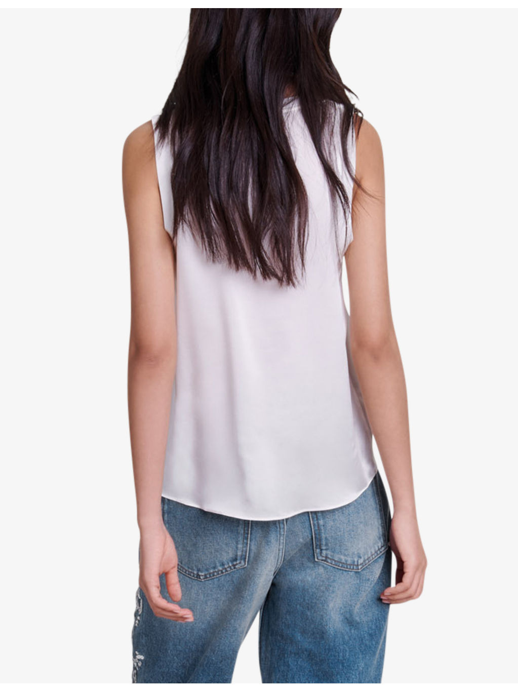 Round-neck relaxed-fit stretch-silk top - 4