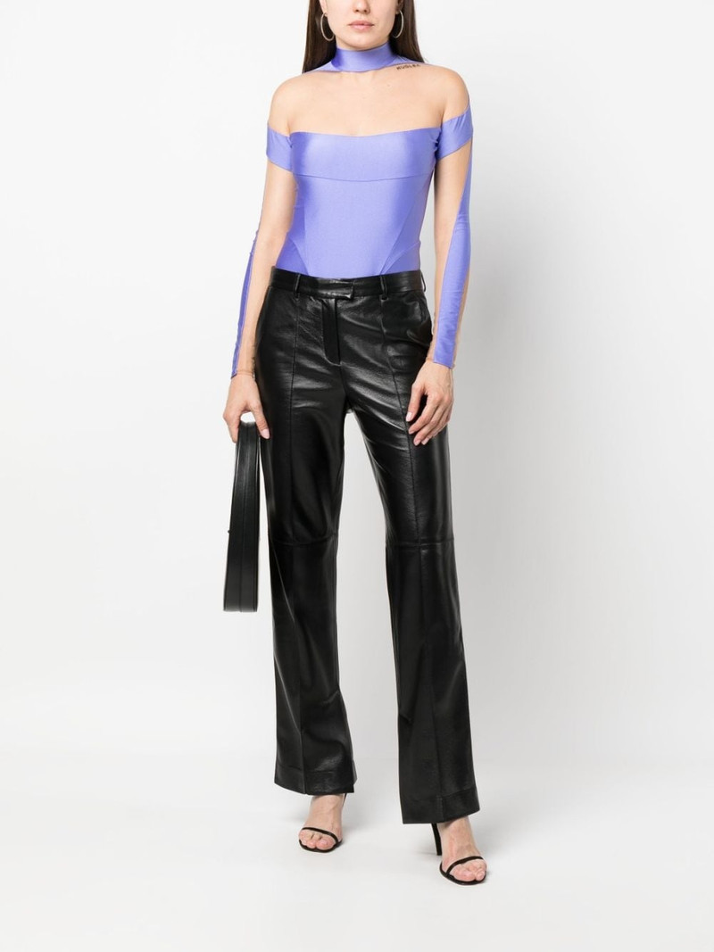 MUGLER sheer panelling long-sleeved body outlook