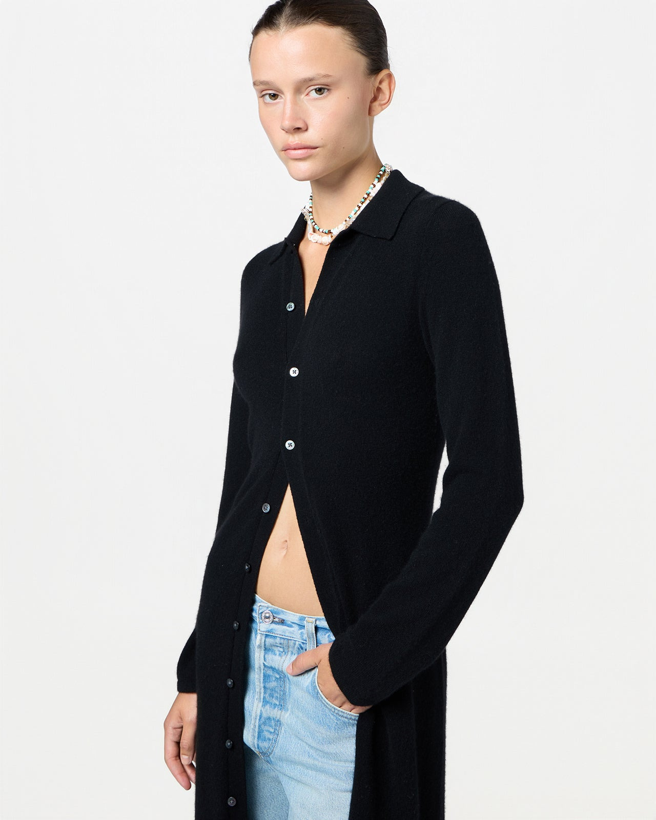 Showtime Shirt Dress In Cashmere - 4