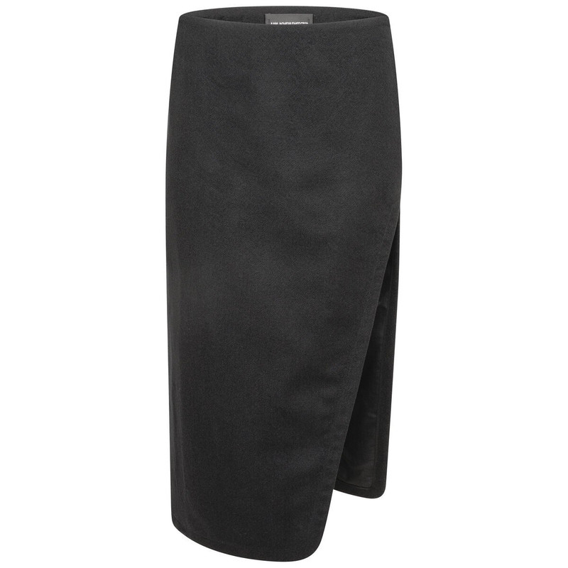 Oline Asymmetric Midi Skirt in Black - 1
