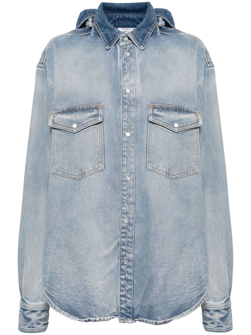 front-back denim shirt - 1