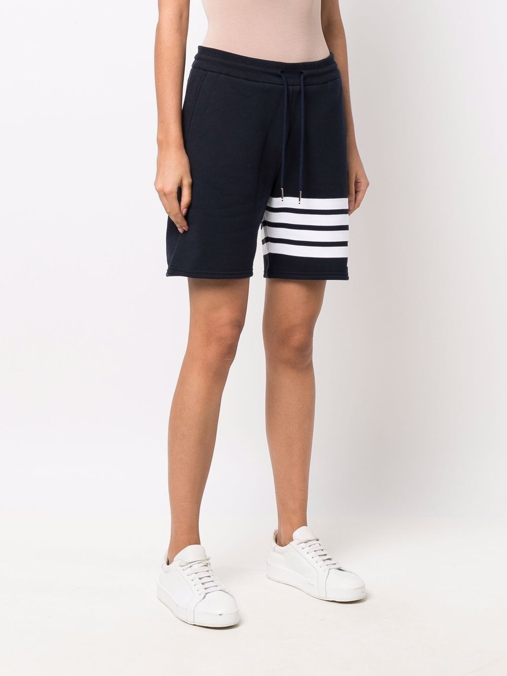 four-bar stripe track shorts - 3