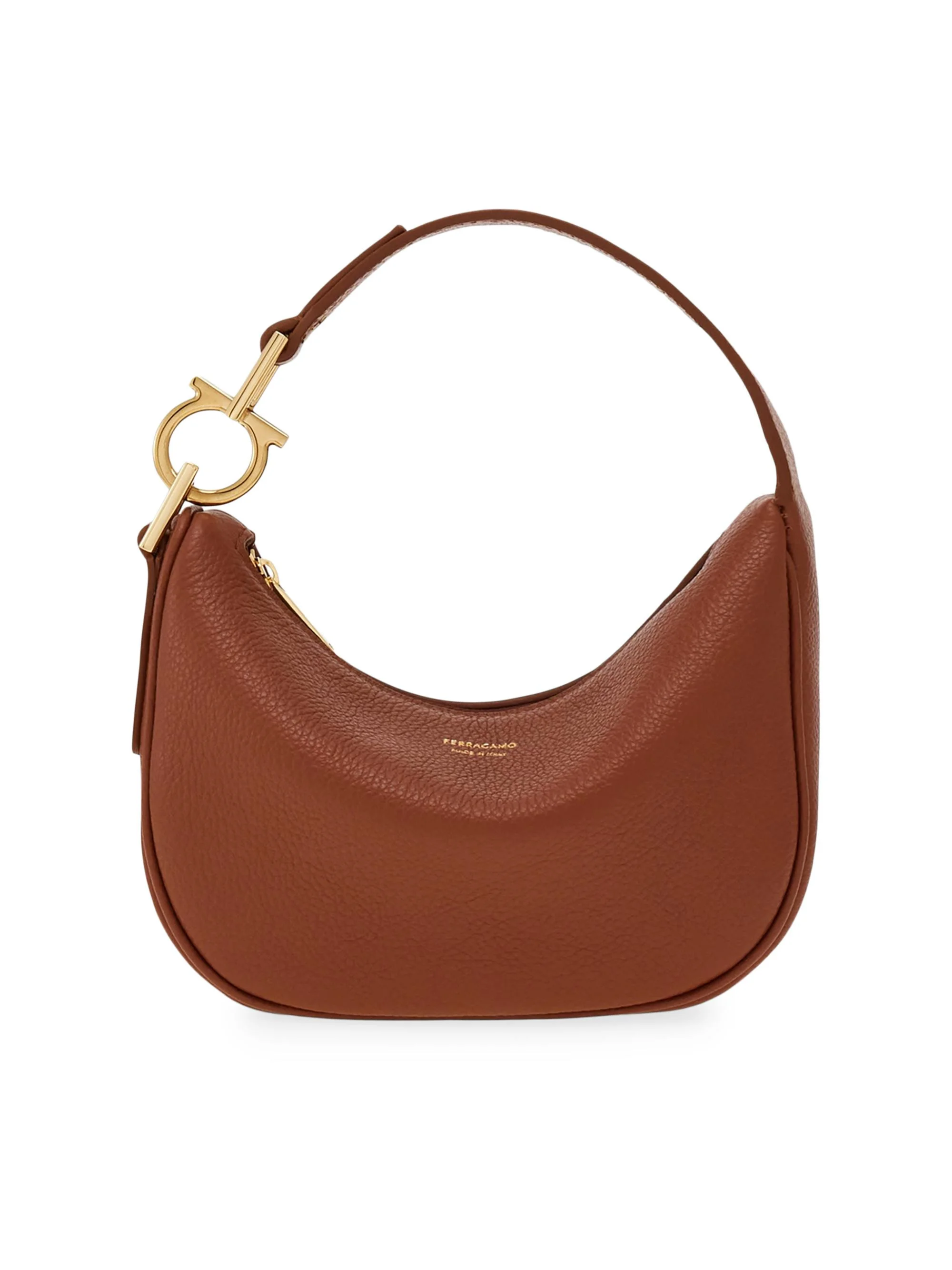 Women's Mini Gancini Leather Top Handle Bag - New Cognac - 1