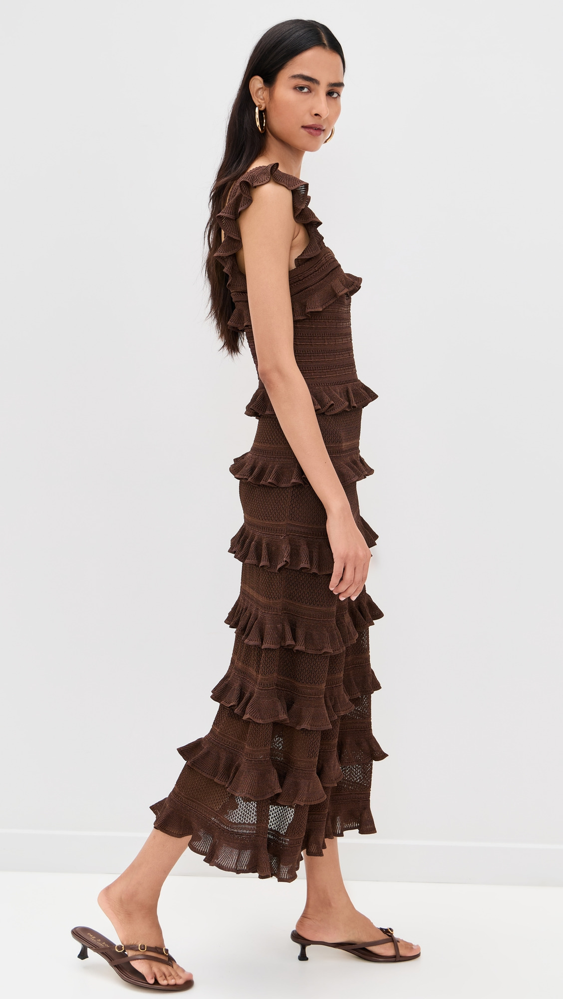 Lace Frill Midi Dress - 3